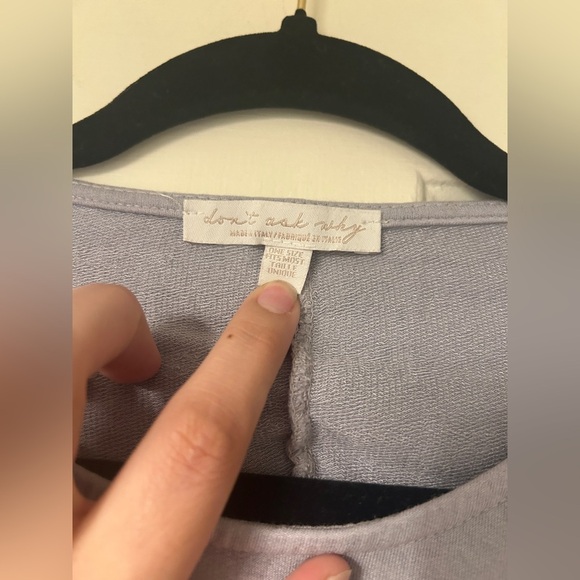 Don't Ask Why Ruffle lilac long sleeve sweater with elastic waistline - Picture 3 of 6